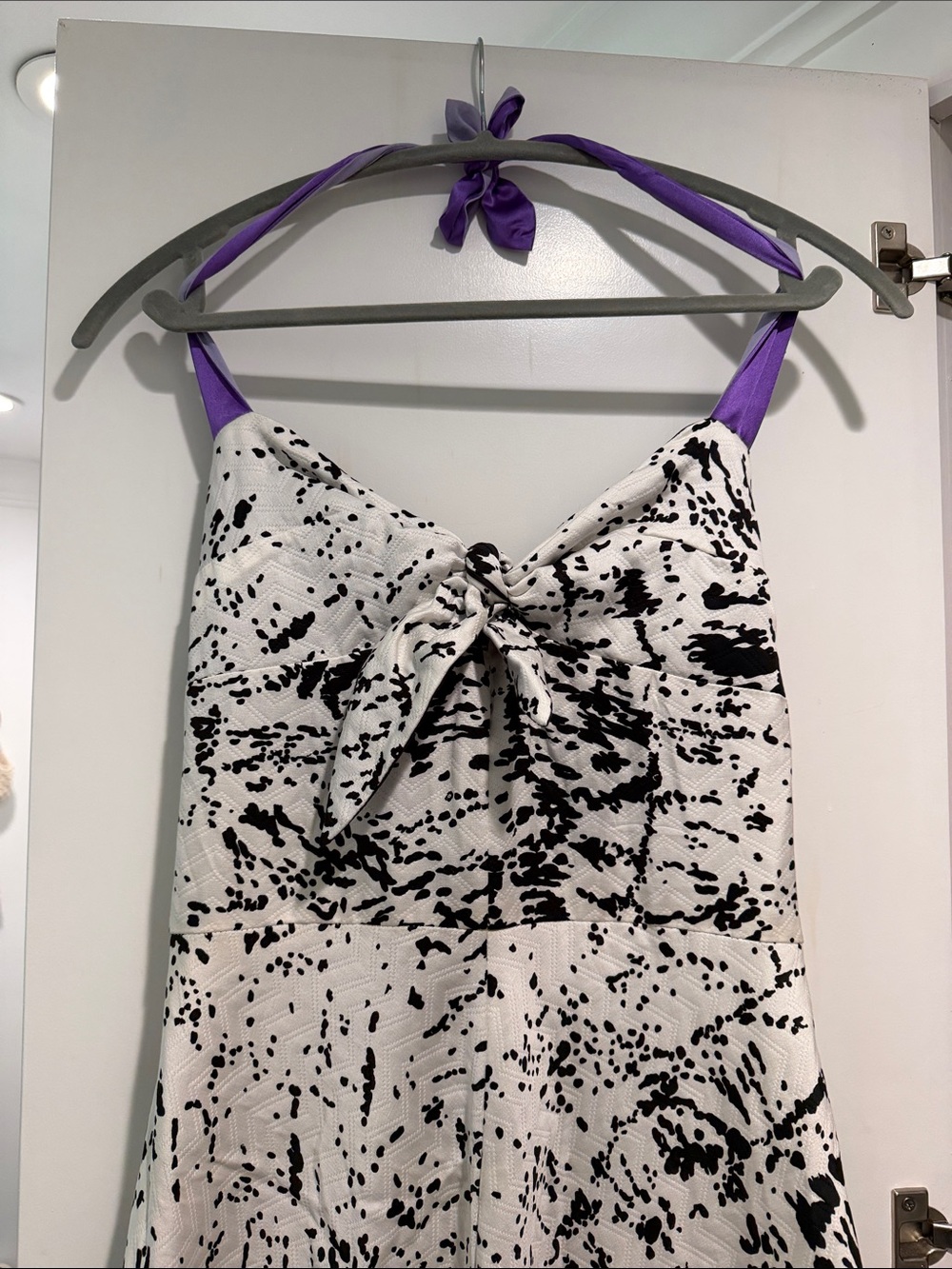 Tracy Feith NWT vintage tea length Couture Collection dress with Purple Straps